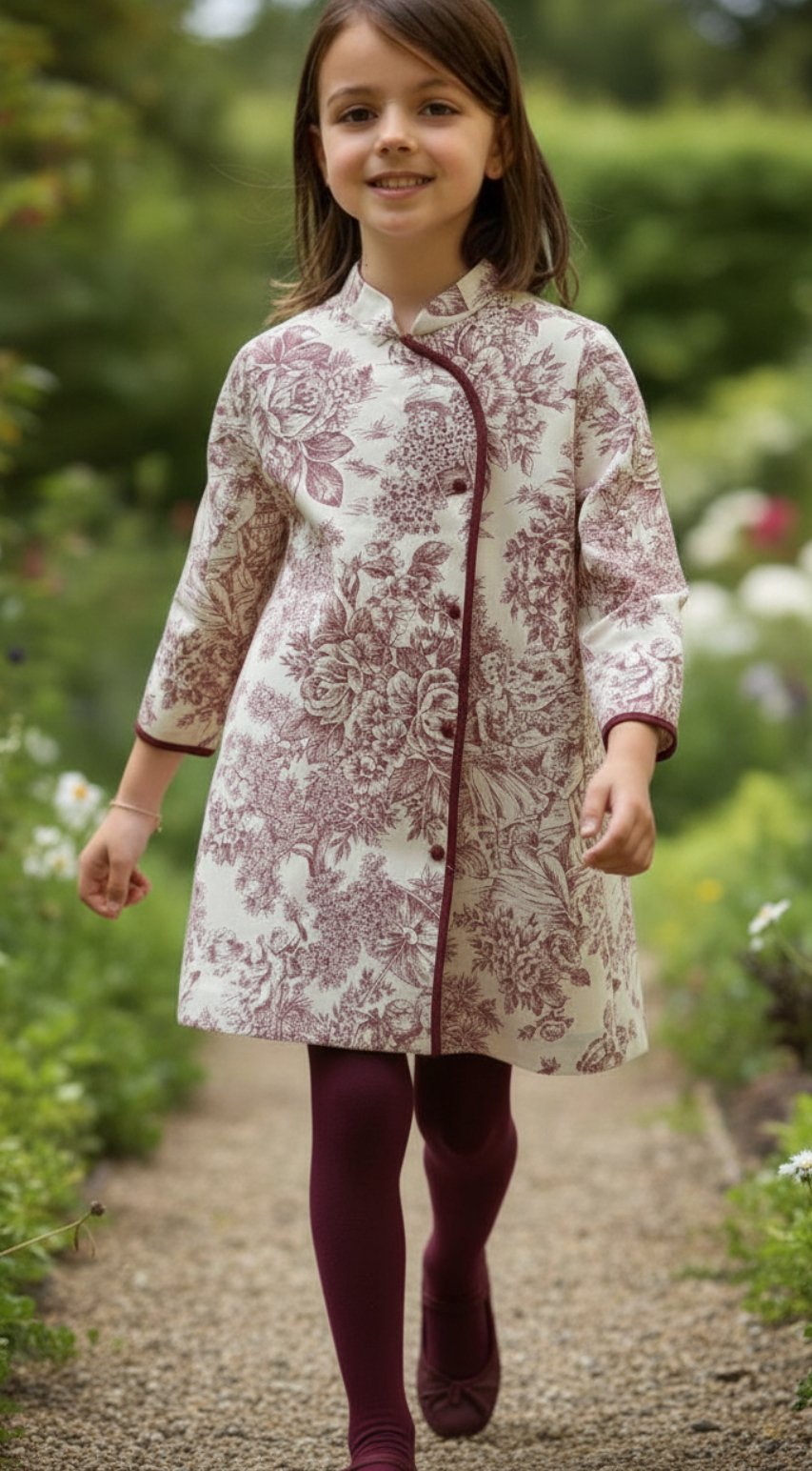 Vestido toile burdeos